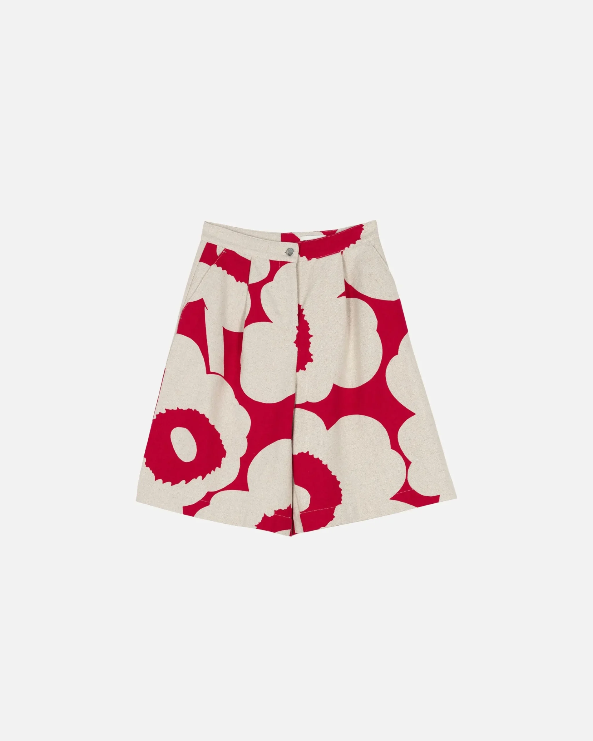 hyufky_unikko_puuvillapellavashortsit_3.webp Marimekko Housut^Hyu00F6Ky Unikko Puuvillapellavashortsit