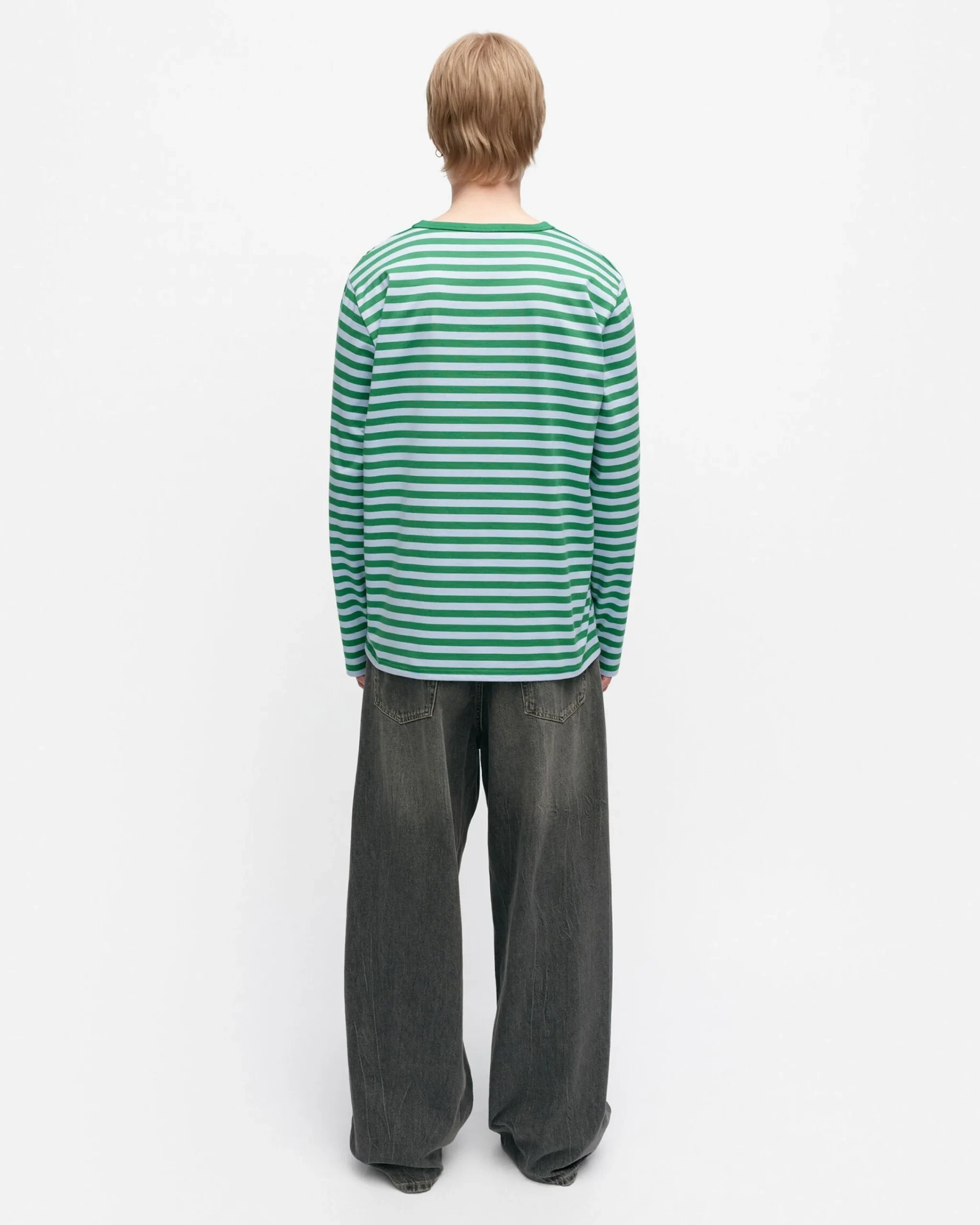 kioski_tasaraita_menubs_longsleeve_trikoopaita_2.webp Marimekko Paidat Ja Tunikat^Kioski Tasaraita Menu00B4S Longsleeve Trikoopaita