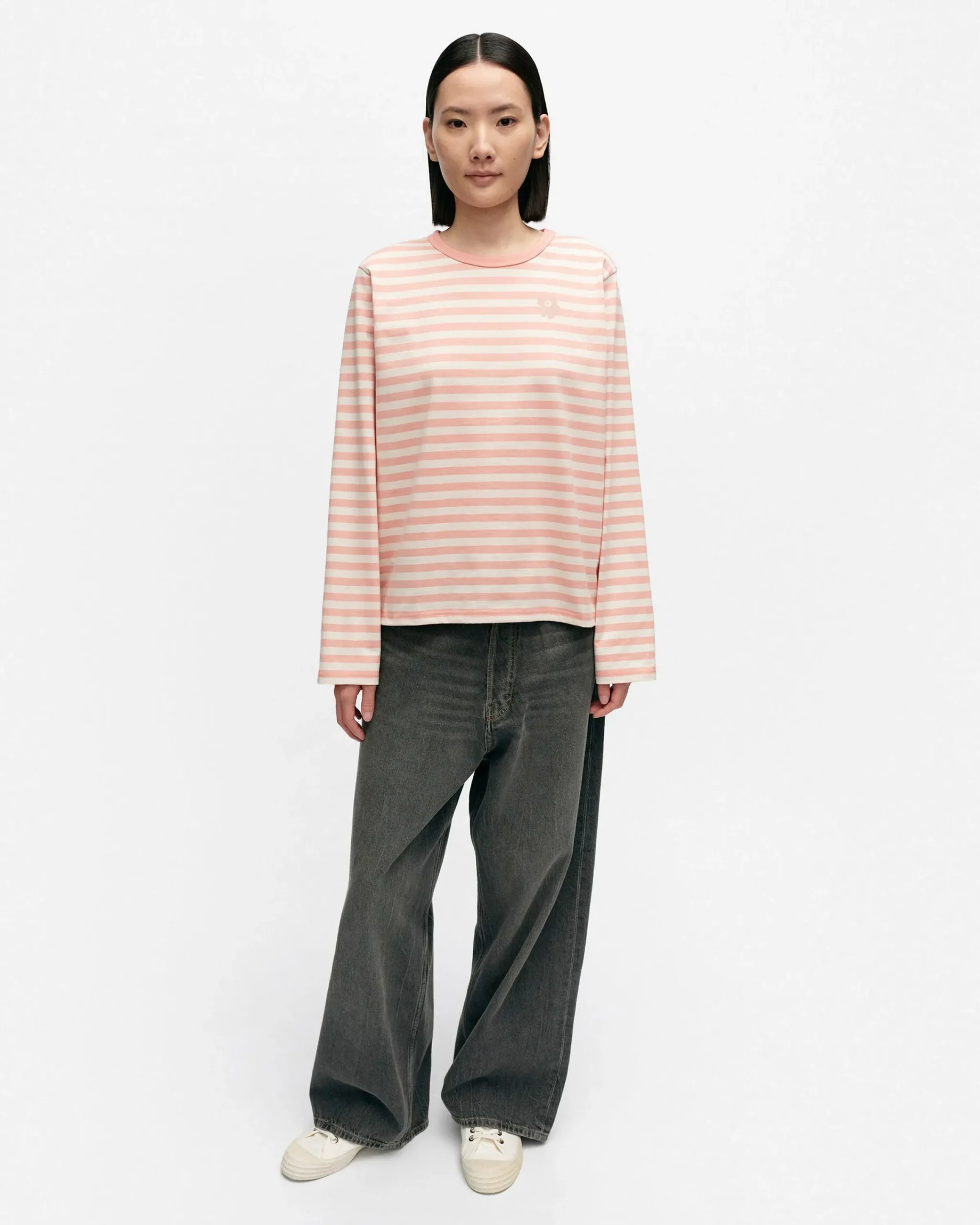 Marimekko Paidat Ja Tunikat^Kioski Tasaraita Relaxed Longsleeve Trikoopaita