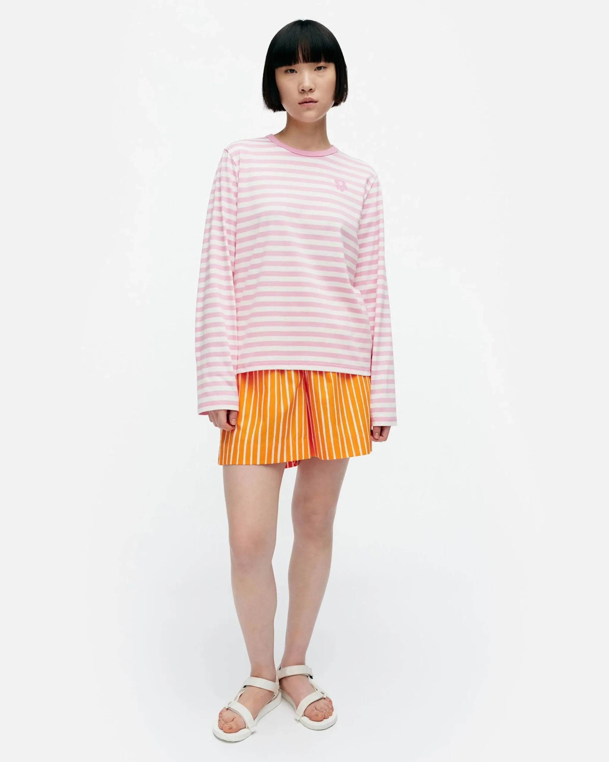 Marimekko Paidat Ja Tunikat^Kioski Tasaraita Relaxed Longsleeve Trikoopaita